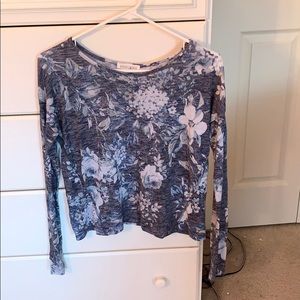 Blue Floral Knit Sweater